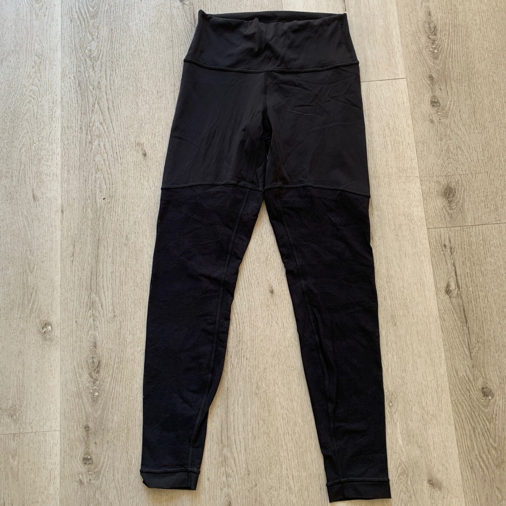 Lululemon Sheer Will High-Rise Tight Black Mesh Size 8 Leggings